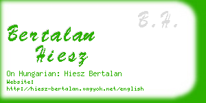 bertalan hiesz business card